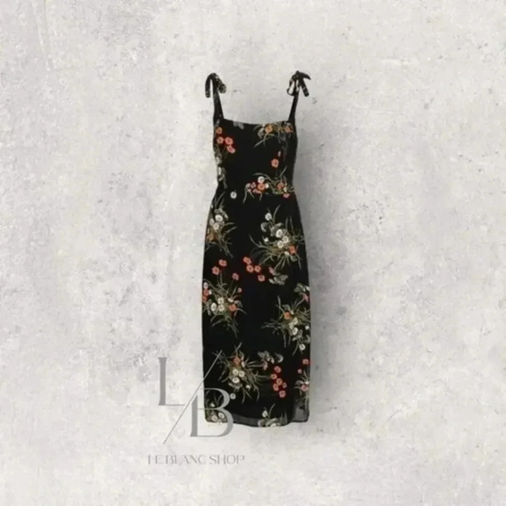 NEW Reformation Besse floral-print georgette slip dress Size 0 B2149 - Picture 1 of 6